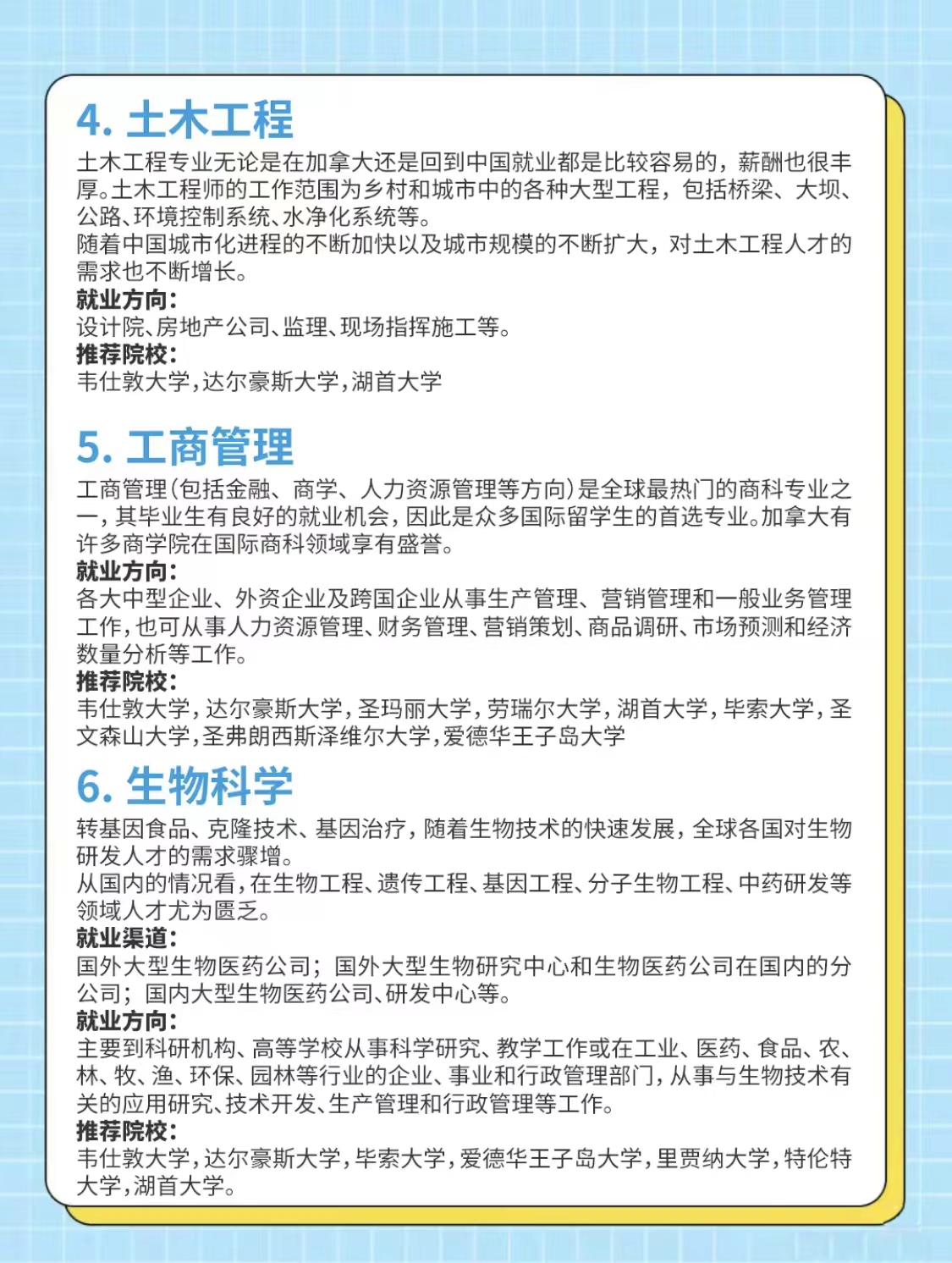 加拿大移民热门专业概览